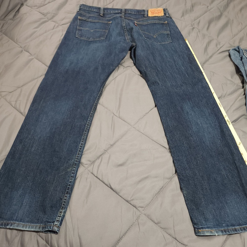 Levi's 514 Straight Fit Jeans Men's 38x32 High Rise Blue Stretch Denim - Picture 12 of 13